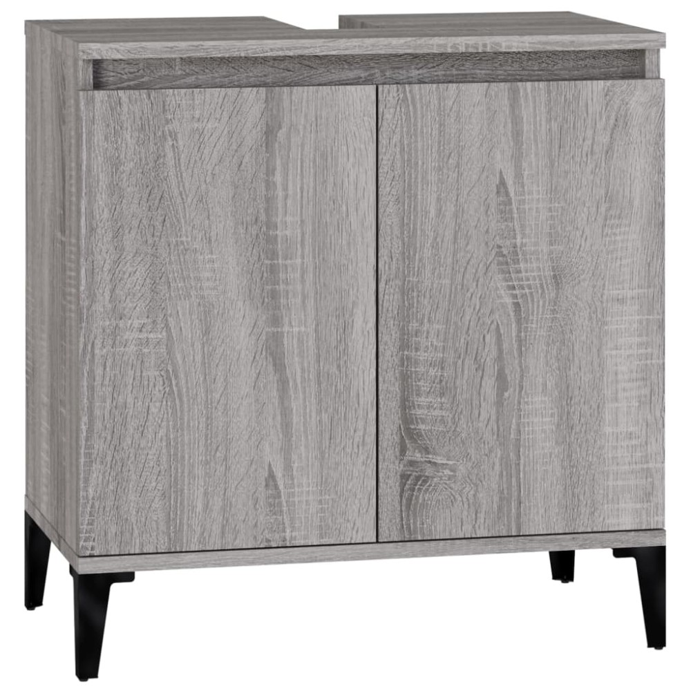 vidaXL Dulap de chiuvetă, gri sonoma, 58x33x60 cm, lemn prelucrat