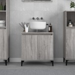 vidaXL Dulap de chiuvetă, gri sonoma, 58x33x60 cm, lemn prelucrat vidaXL Dulap de chiuvetă, gri sonoma, 58x33x60 cm, lemn prelucrat
