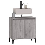 vidaXL Dulap de chiuvetă, gri sonoma, 58x33x60 cm, lemn prelucrat vidaXL Dulap de chiuvetă, gri sonoma, 58x33x60 cm, lemn prelucrat