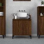vidaXL Dulap de chiuvetă, stejar maro, 58x33x60 cm, lemn prelucrat vidaXL Dulap de chiuvetă, stejar maro, 58x33x60 cm, lemn prelucrat