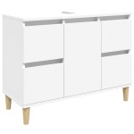 vidaXL Dulap de chiuvetă, alb, 80x33x60 cm, lemn prelucrat vidaXL Dulap de chiuvetă, alb, 80x33x60 cm, lemn prelucrat