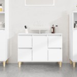 vidaXL Dulap de chiuvetă, alb, 80x33x60 cm, lemn prelucrat vidaXL Dulap de chiuvetă, alb, 80x33x60 cm, lemn prelucrat