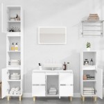 vidaXL Dulap de chiuvetă, alb, 80x33x60 cm, lemn prelucrat vidaXL Dulap de chiuvetă, alb, 80x33x60 cm, lemn prelucrat