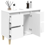 vidaXL Dulap de chiuvetă, alb, 80x33x60 cm, lemn prelucrat vidaXL Dulap de chiuvetă, alb, 80x33x60 cm, lemn prelucrat