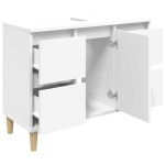 vidaXL Dulap de chiuvetă, alb, 80x33x60 cm, lemn prelucrat vidaXL Dulap de chiuvetă, alb, 80x33x60 cm, lemn prelucrat