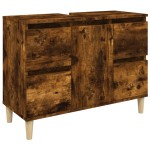 vidaXL Dulap de chiuvetă, stejar afumat, 80x33x60 cm, lemn prelucrat vidaXL Dulap de chiuvetă, stejar afumat, 80x33x60 cm, lemn prelucrat