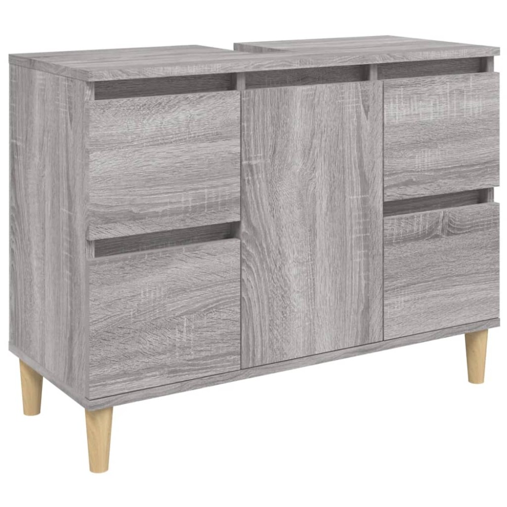 vidaXL Dulap de chiuvetă, gri sonoma, 80x33x60 cm, lemn prelucrat