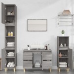 vidaXL Dulap de chiuvetă, gri sonoma, 80x33x60 cm, lemn prelucrat vidaXL Dulap de chiuvetă, gri sonoma, 80x33x60 cm, lemn prelucrat
