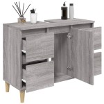 vidaXL Dulap de chiuvetă, gri sonoma, 80x33x60 cm, lemn prelucrat vidaXL Dulap de chiuvetă, gri sonoma, 80x33x60 cm, lemn prelucrat