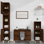 vidaXL Dulap de chiuvetă, stejar maro, 80x33x60 cm, lemn prelucrat vidaXL Dulap de chiuvetă, stejar maro, 80x33x60 cm, lemn prelucrat