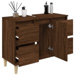 vidaXL Dulap de chiuvetă, stejar maro, 80x33x60 cm, lemn prelucrat vidaXL Dulap de chiuvetă, stejar maro, 80x33x60 cm, lemn prelucrat