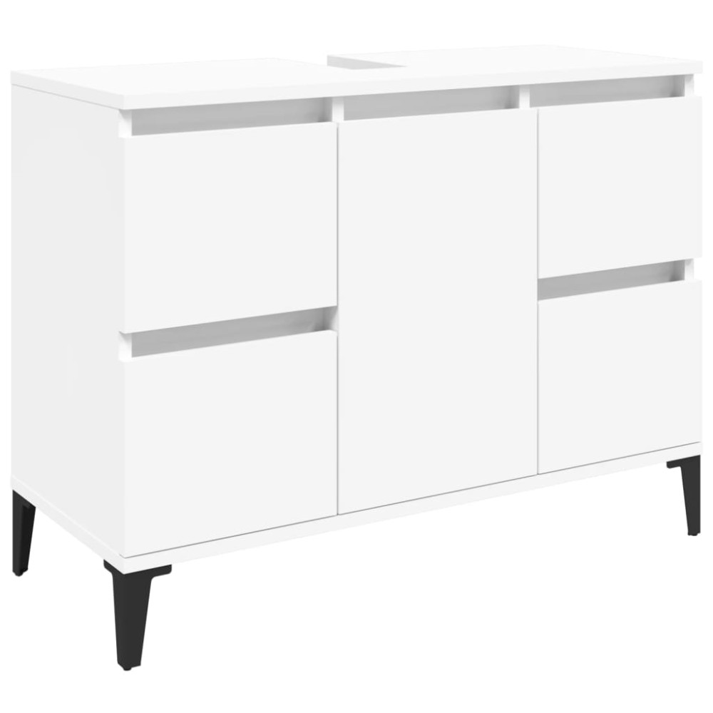 vidaXL Dulap de chiuvetă, alb, 80x33x60 cm, lemn prelucrat