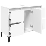 vidaXL Dulap de chiuvetă, alb, 80x33x60 cm, lemn prelucrat vidaXL Dulap de chiuvetă, alb, 80x33x60 cm, lemn prelucrat