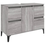 vidaXL Dulap de chiuvetă, gri sonoma, 80x33x60 cm, lemn prelucrat vidaXL Dulap de chiuvetă, gri sonoma, 80x33x60 cm, lemn prelucrat