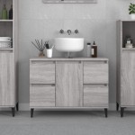 vidaXL Dulap de chiuvetă, gri sonoma, 80x33x60 cm, lemn prelucrat vidaXL Dulap de chiuvetă, gri sonoma, 80x33x60 cm, lemn prelucrat