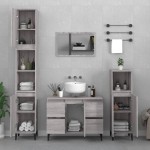 vidaXL Dulap de chiuvetă, gri sonoma, 80x33x60 cm, lemn prelucrat vidaXL Dulap de chiuvetă, gri sonoma, 80x33x60 cm, lemn prelucrat