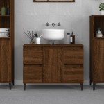 vidaXL Dulap de chiuvetă, stejar maro, 80x33x60 cm, lemn prelucrat vidaXL Dulap de chiuvetă, stejar maro, 80x33x60 cm, lemn prelucrat