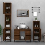 vidaXL Dulap de chiuvetă, stejar maro, 80x33x60 cm, lemn prelucrat vidaXL Dulap de chiuvetă, stejar maro, 80x33x60 cm, lemn prelucrat