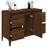 vidaXL Dulap de chiuvetă, stejar maro, 80x33x60 cm, lemn prelucrat vidaXL Dulap de chiuvetă, stejar maro, 80x33x60 cm, lemn prelucrat