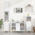 vidaXL Dulap de chiuvetă, alb, 80x33x60 cm, lemn prelucrat vidaXL Dulap de chiuvetă, alb, 80x33x60 cm, lemn prelucrat