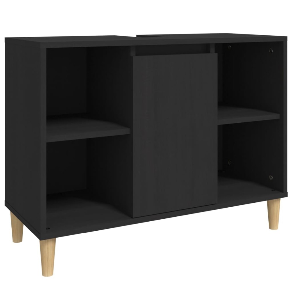 vidaXL Dulap de chiuvetă, negru, 80x33x60 cm, lemn prelucrat
