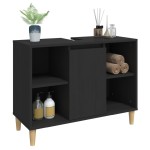 vidaXL Dulap de chiuvetă, negru, 80x33x60 cm, lemn prelucrat vidaXL Dulap de chiuvetă, negru, 80x33x60 cm, lemn prelucrat