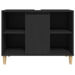 vidaXL Dulap de chiuvetă, negru, 80x33x60 cm, lemn prelucrat vidaXL Dulap de chiuvetă, negru, 80x33x60 cm, lemn prelucrat