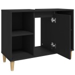 vidaXL Dulap de chiuvetă, negru, 80x33x60 cm, lemn prelucrat vidaXL Dulap de chiuvetă, negru, 80x33x60 cm, lemn prelucrat