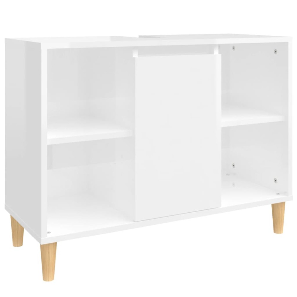 vidaXL Dulap de chiuvetă, alb extralucios, 80x33x60 cm, lemn prelucrat
