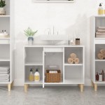 vidaXL Dulap de chiuvetă, alb extralucios, 80x33x60 cm, lemn prelucrat vidaXL Dulap de chiuvetă, alb extralucios, 80x33x60 cm, lemn prelucrat