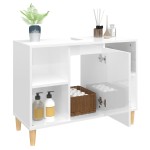 vidaXL Dulap de chiuvetă, alb extralucios, 80x33x60 cm, lemn prelucrat vidaXL Dulap de chiuvetă, alb extralucios, 80x33x60 cm, lemn prelucrat