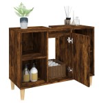 vidaXL Dulap de chiuvetă, stejar afumat, 80x33x60 cm, lemn prelucrat vidaXL Dulap de chiuvetă, stejar afumat, 80x33x60 cm, lemn prelucrat