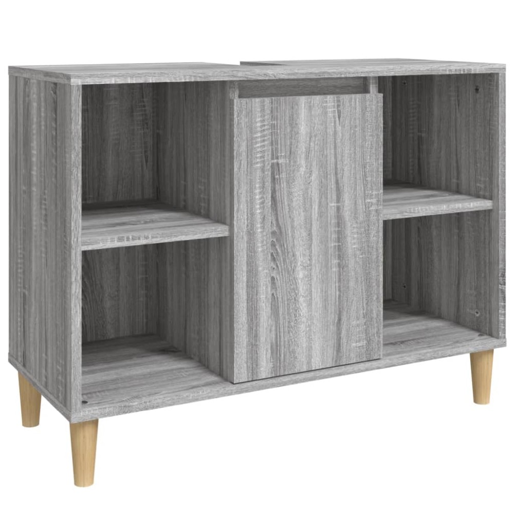 vidaXL Dulap de chiuvetă, gri sonoma, 80x33x60 cm, lemn prelucrat