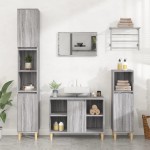 vidaXL Dulap de chiuvetă, gri sonoma, 80x33x60 cm, lemn prelucrat vidaXL Dulap de chiuvetă, gri sonoma, 80x33x60 cm, lemn prelucrat