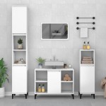 vidaXL Dulap de chiuvetă, alb, 80x33x60 cm, lemn prelucrat vidaXL Dulap de chiuvetă, alb, 80x33x60 cm, lemn prelucrat
