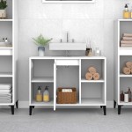 vidaXL Dulap de chiuvetă, alb, 80x33x60 cm, lemn prelucrat vidaXL Dulap de chiuvetă, alb, 80x33x60 cm, lemn prelucrat
