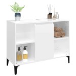 vidaXL Dulap de chiuvetă, alb extralucios, 80x33x60 cm, lemn prelucrat vidaXL Dulap de chiuvetă, alb extralucios, 80x33x60 cm, lemn prelucrat