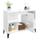 vidaXL Dulap de chiuvetă, alb extralucios, 80x33x60 cm, lemn prelucrat vidaXL Dulap de chiuvetă, alb extralucios, 80x33x60 cm, lemn prelucrat