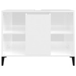 vidaXL Dulap de chiuvetă, alb extralucios, 80x33x60 cm, lemn prelucrat vidaXL Dulap de chiuvetă, alb extralucios, 80x33x60 cm, lemn prelucrat