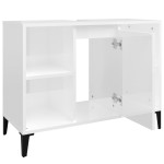 vidaXL Dulap de chiuvetă, alb extralucios, 80x33x60 cm, lemn prelucrat vidaXL Dulap de chiuvetă, alb extralucios, 80x33x60 cm, lemn prelucrat