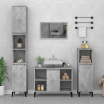vidaXL Dulap de chiuvetă, gri beton, 80x33x60 cm, lemn prelucrat vidaXL Dulap de chiuvetă, gri beton, 80x33x60 cm, lemn prelucrat