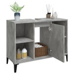 vidaXL Dulap de chiuvetă, gri beton, 80x33x60 cm, lemn prelucrat vidaXL Dulap de chiuvetă, gri beton, 80x33x60 cm, lemn prelucrat