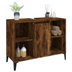vidaXL Dulap de chiuvetă, stejar afumat, 80x33x60 cm, lemn prelucrat vidaXL Dulap de chiuvetă, stejar afumat, 80x33x60 cm, lemn prelucrat