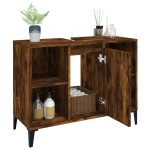 vidaXL Dulap de chiuvetă, stejar afumat, 80x33x60 cm, lemn prelucrat vidaXL Dulap de chiuvetă, stejar afumat, 80x33x60 cm, lemn prelucrat