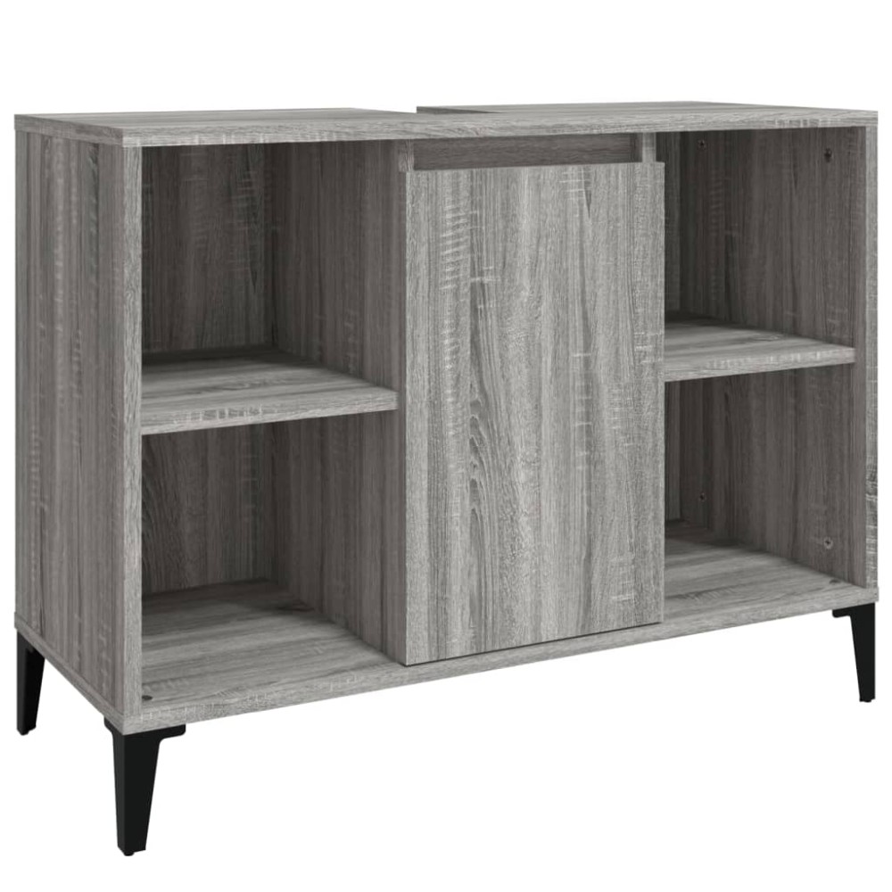 vidaXL Dulap de chiuvetă, gri sonoma, 80x33x60 cm, lemn prelucrat