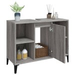 vidaXL Dulap de chiuvetă, gri sonoma, 80x33x60 cm, lemn prelucrat vidaXL Dulap de chiuvetă, gri sonoma, 80x33x60 cm, lemn prelucrat