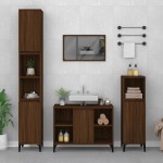vidaXL Dulap de chiuvetă, stejar maro, 80x33x60 cm, lemn prelucrat vidaXL Dulap de chiuvetă, stejar maro, 80x33x60 cm, lemn prelucrat