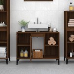 vidaXL Dulap de chiuvetă, stejar maro, 80x33x60 cm, lemn prelucrat vidaXL Dulap de chiuvetă, stejar maro, 80x33x60 cm, lemn prelucrat