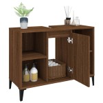 vidaXL Dulap de chiuvetă, stejar maro, 80x33x60 cm, lemn prelucrat vidaXL Dulap de chiuvetă, stejar maro, 80x33x60 cm, lemn prelucrat