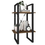 vidaXL Bibliotecă cu 2 niveluri stejar maro 40x30x70 cm lemn compozit vidaXL Bibliotecă cu 2 niveluri stejar maro 40x30x70 cm lemn compozit